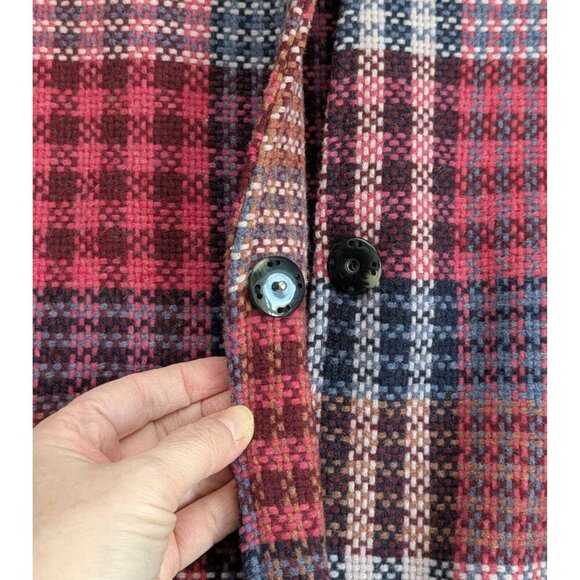 Rachel Zoe Pink Tweed Plaid Wool Blend Coat Size Large - Picture 6 of 13